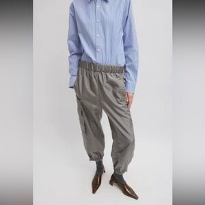 Tibi Cotton green jogger with zipper